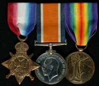 Arthur Dudley Pearce : (L to R) 1914 Star; British War Medal; Allied Victory Medal